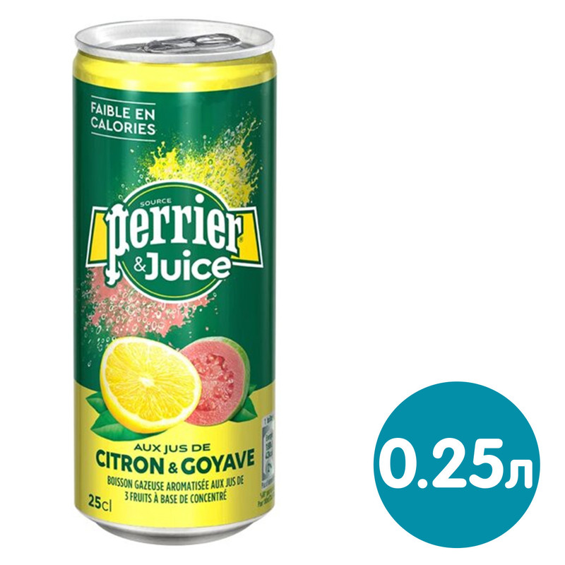 Напиток безалкогольный Perrier лимон-гуава газированный, 250мл — фото 4