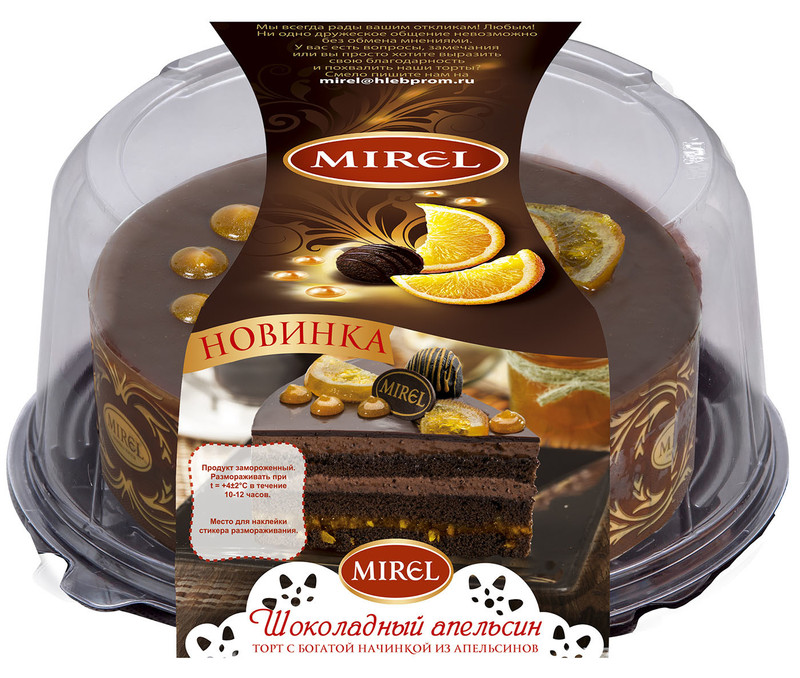 Торт Mirel Шоколадный апельсин, 850г