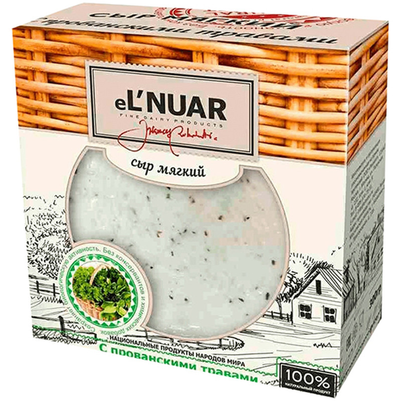 Сыр мягкий Elnuar с прованскими травами 45%, 300г — фото 1