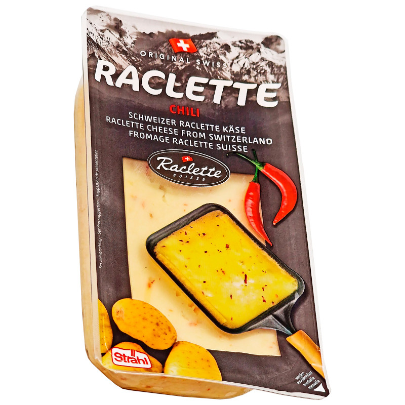 Сыр Strahl Раклет с острым перцем чили 45%, 200г — фото 2