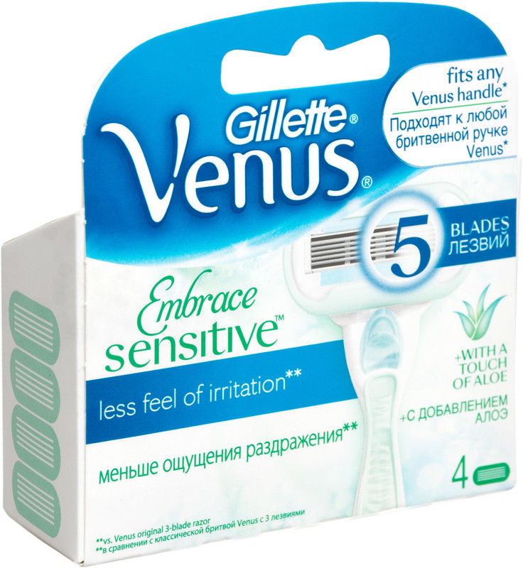 Кассеты для бритья Venus Embrace Sensitive сменные, 4шт — фото 2