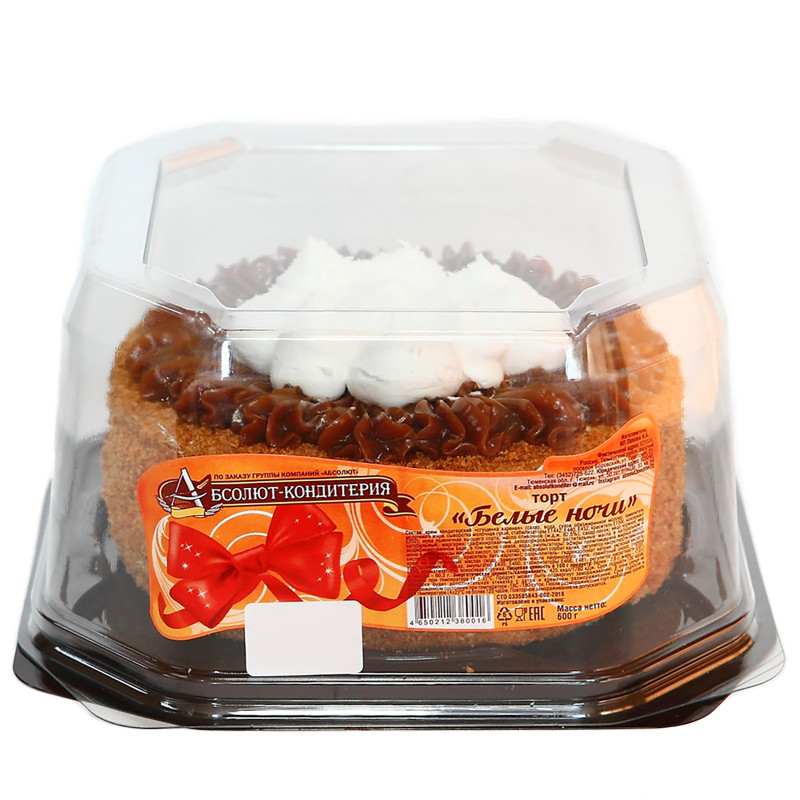 Торт бисквитный Абсолют-Кондитерия Белые Ночи, 600г — фото 1