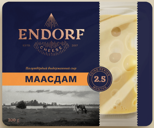 Сыр полутвёрдый Endorf Маасдам 45%