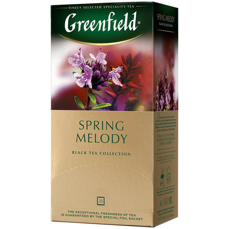 Чай Greenfield Spring Melody чёрный в пакетиках, 25х1.5г — фото 1