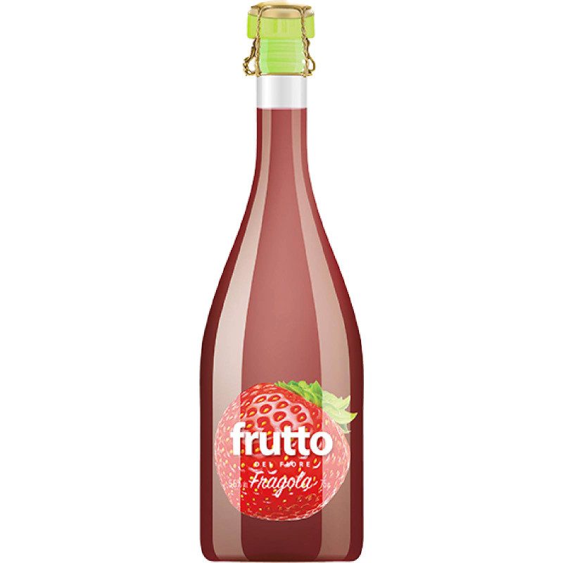 Плодовый алкогольный напиток Frutto Del Fiore Клубника газированный розовый полусладкий 7.5%, 750мл