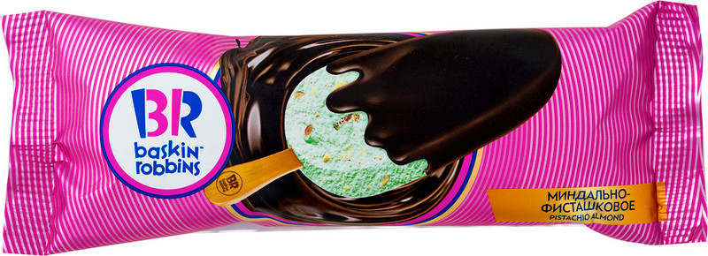 Эскимо Baskin Robbins сливочное миндально-фисташковое в горячем шоколаде 16.3%, 70г — фото 1