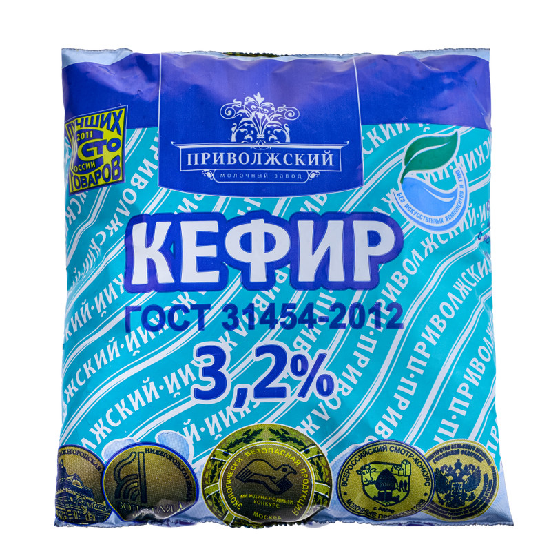 Кефир Приволжское 3.2%, 450мл