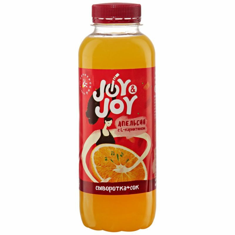 Напиток сывороточный Сернурский пастеризованный Joy&Joy апельсиновый сок, 450мл