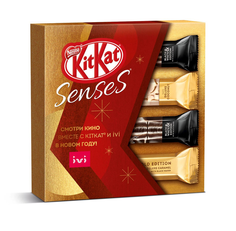 Подарочный набор KitKat Senses белый шоколад с карамелью и молочный шоколад с хрустящей вафлей, 160г — фото 3