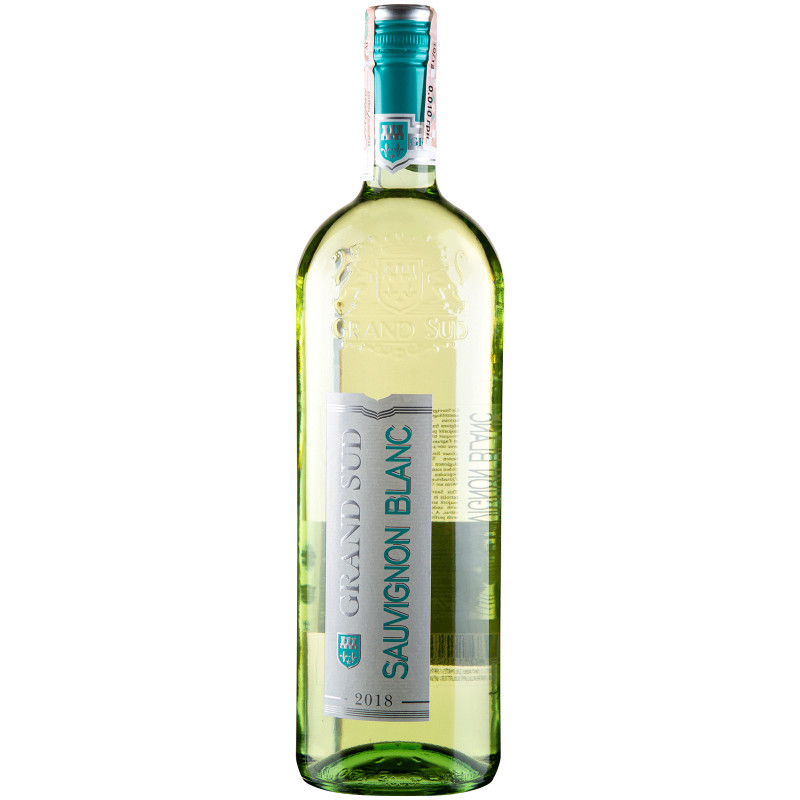 Вино Grand Sud Sauvignon Blanc белое ординарное сортовое полусухое, 1л