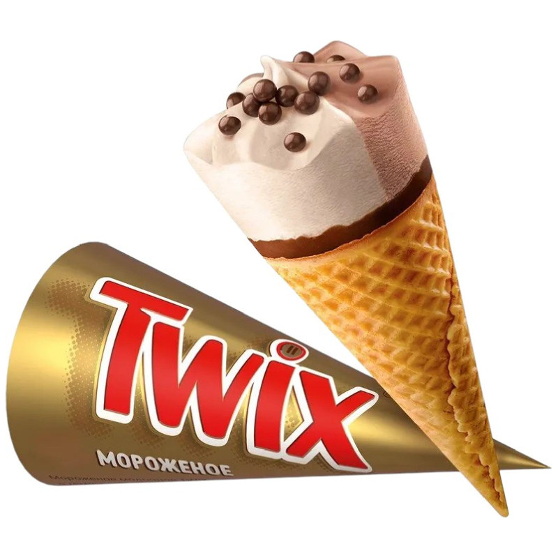 Мороженое Twix Карамель с рисовыми шариками в молочном шоколаде 5%, 68г — фото 1