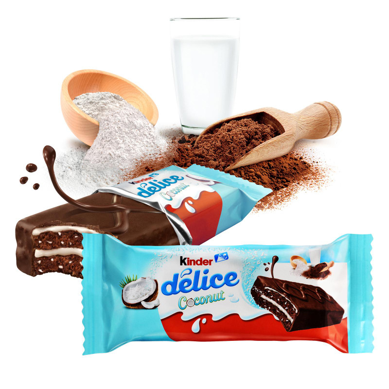 Бисквитное пирожное Kinder Delice Кокос, 37г — фото 8