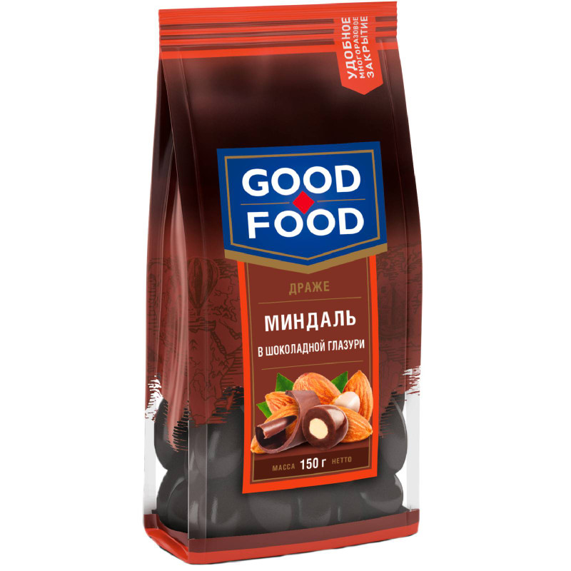 Миндаль Good-Food в шоколадной глазури, 150г