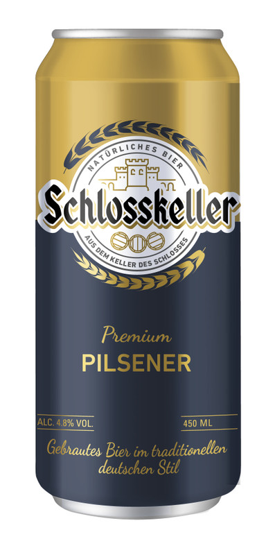 Пиво Schlosskeller Пилснер светлое фильтрованное 4.8%, 450мл