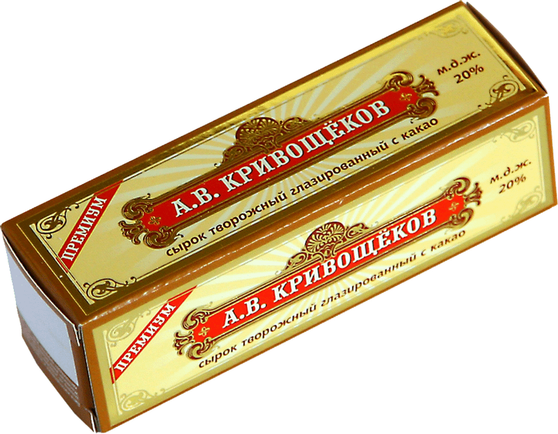 Сырок творожный А. В. Кривощёков с какао глазированный 20%, 38г — фото 1