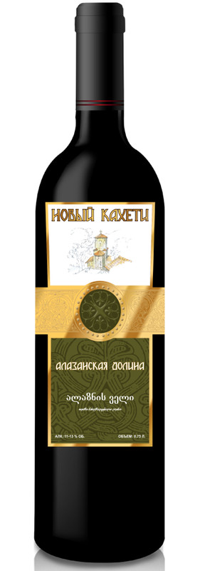Вино Новый Кахети Алазанская Долина белое полусладкое 11%, 750мл