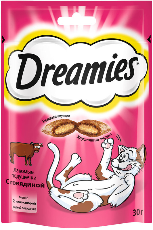 Лакомство Dreamies с говядиной для кошек, 30г