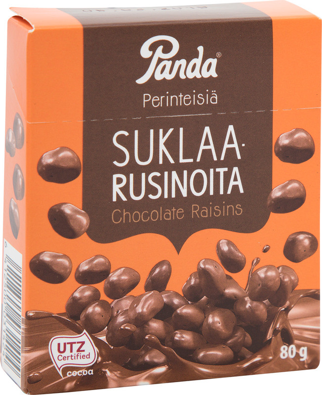 Конфеты Panda Suklaa Rusinoita изюм в молочном шоколаде, 80г