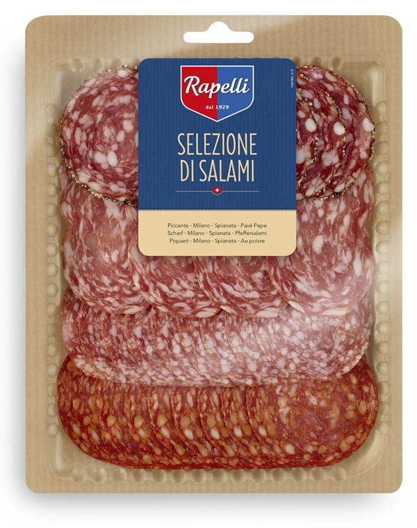 Колбаса сыровяленая Rapelli Selezione Di Salami ассорти нарезка, 125г