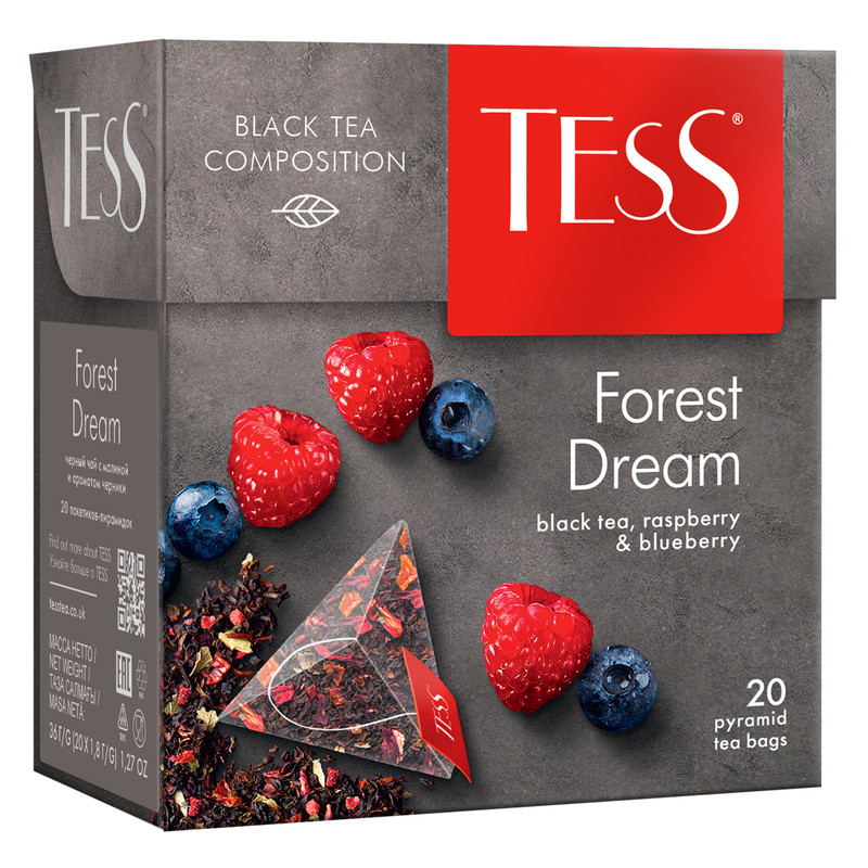 Чай Tess Forest Dream чёрный в пирамидках, 20х1.8г — фото 2