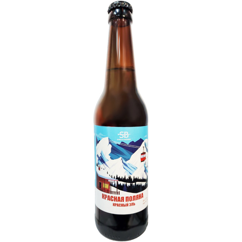 Пиво Красная Поляна-Эль темное фильтрованное пастеризованное 4.7%, 450мл
