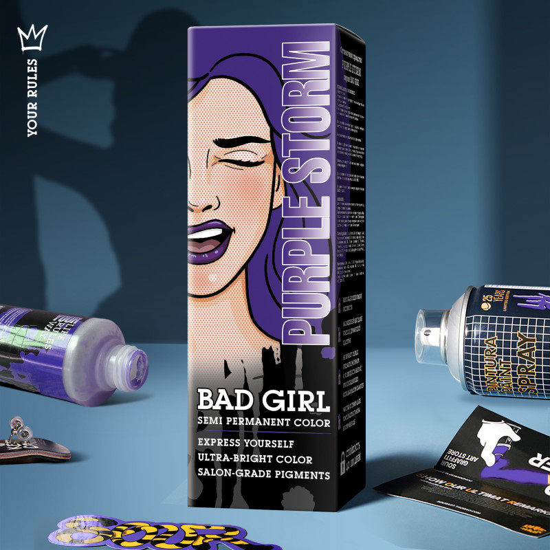 Краска для волос Bad Girl Purple Storm фиолетовый, 150мл — фото 3