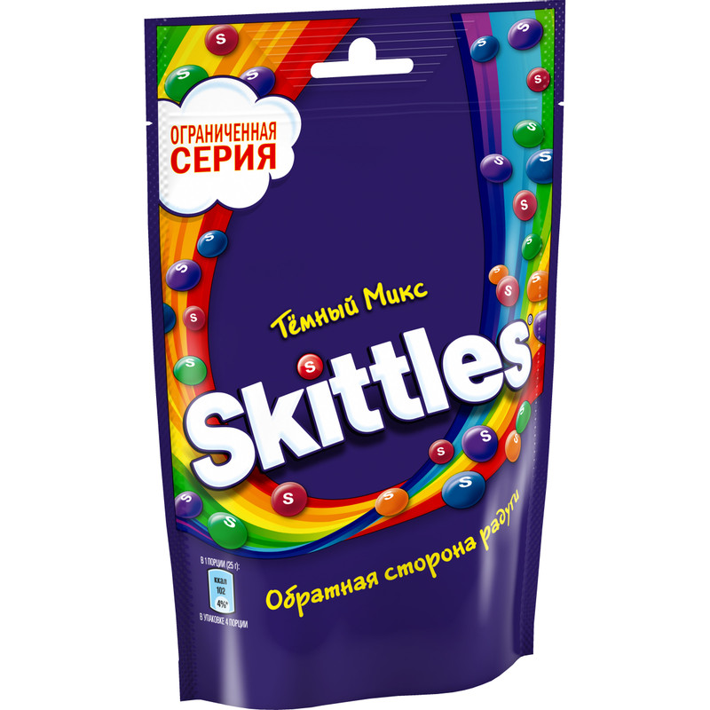 Драже Skittles Darkside Тёмный микс в сахарной глазури, 100г