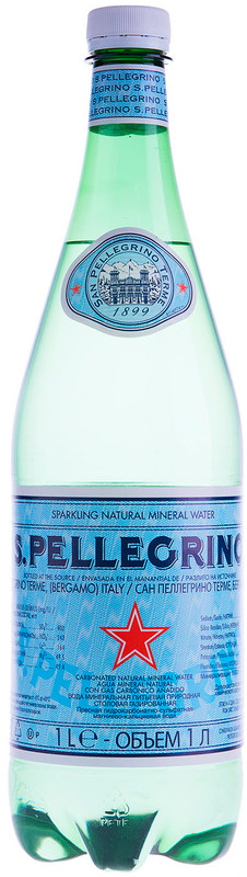 Вода S.Pellegrino минеральная природная питьевая лечебно-столовая газированная, 1л
