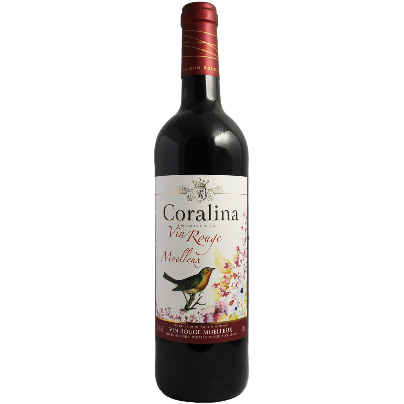 Вино Coralina красное полусладкое 11.5%, 750мл
