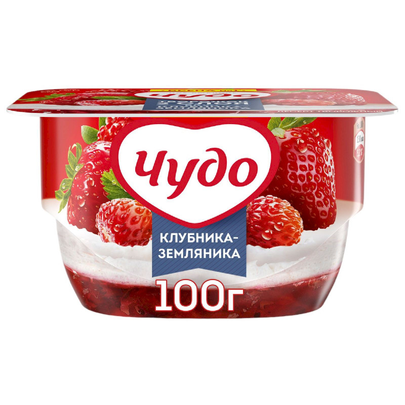 Творожок Чудо Клубника-Земляника 4%, 100г