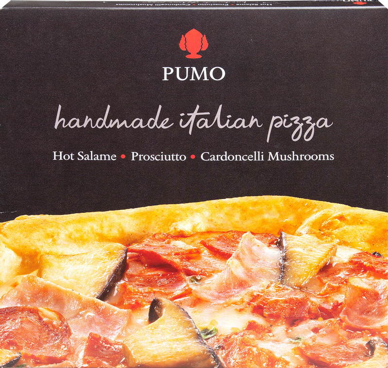 Пицца Pumo Pizza салями-прошутто-грибы кардончелли замороженная, 340г — фото 1
