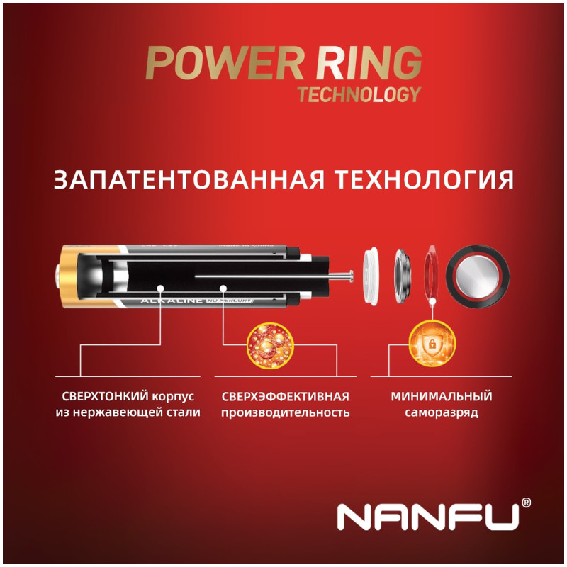 Батарейка Nanfu AA LR6 6B, 5+1шт — фото 2