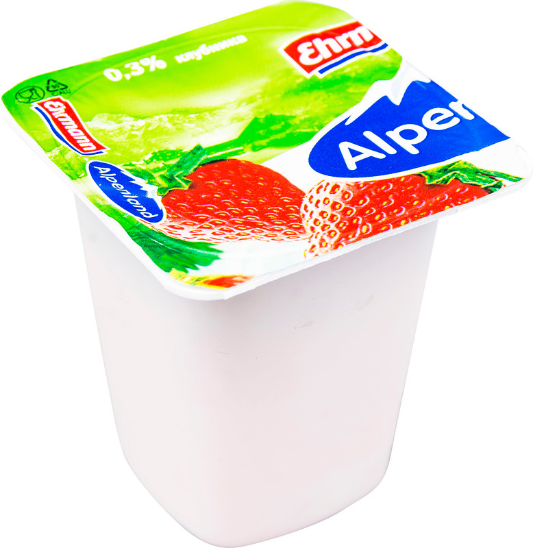 Продукт йогуртный Alpenland клубника-персик-маракуйя 0.3%, 95г — фото 1