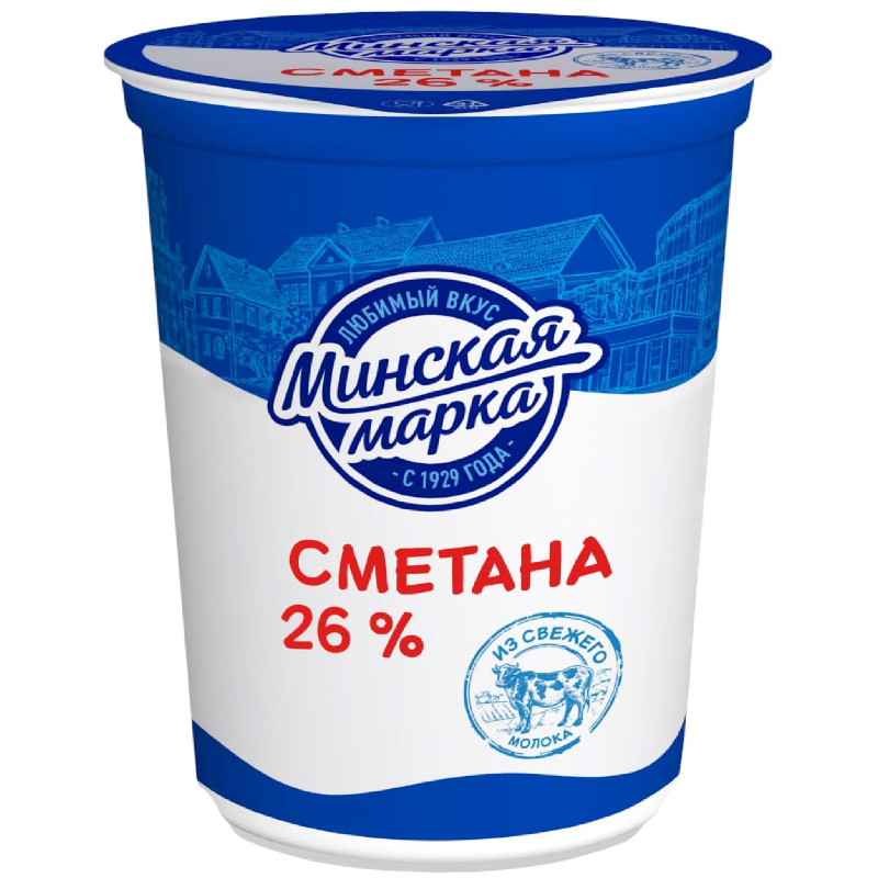 Сметана Минская Марка 26%, 380г