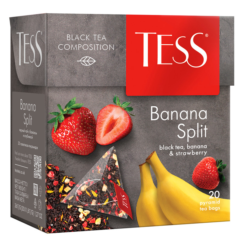 Чай Tess Banana Split чёрный в пирамидках, 20х1.8г — фото 2