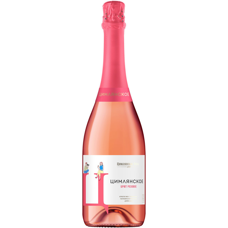Вино игристое Цимлянские Вина Долина Дона Цимлянское розовое брют 13.5%, 750мл
