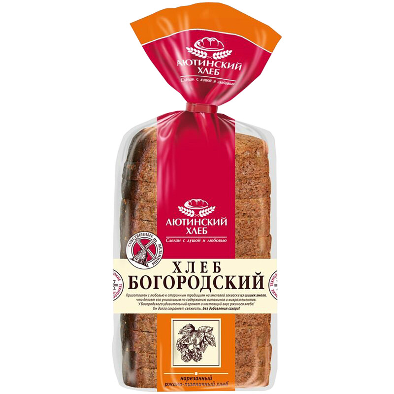 Хлеб Аютинский Хлеб Богородский формовой нарезанный, 680г