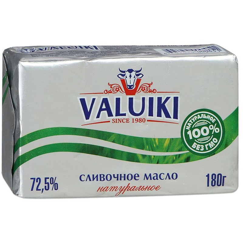 Масло сладкосливочное Valuiki Крестьянское 72.5%, 180г