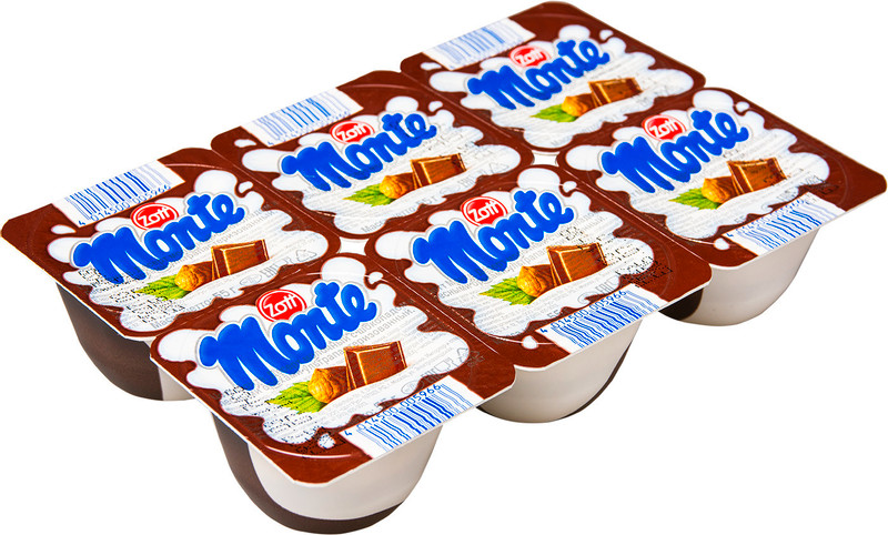 Десерт молочный Zott Monte шоколад-орех 13.3%, 55г — фото 1