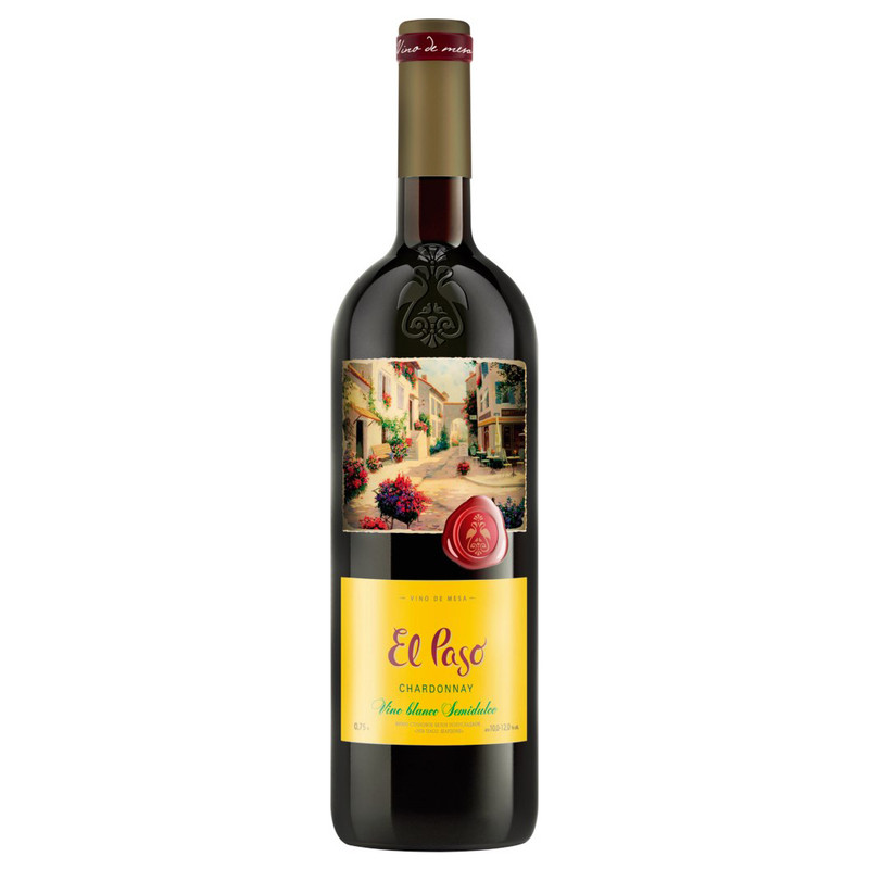 Вино El Paso Chаrdonnay белое полусладкое 10-12%, 750мл