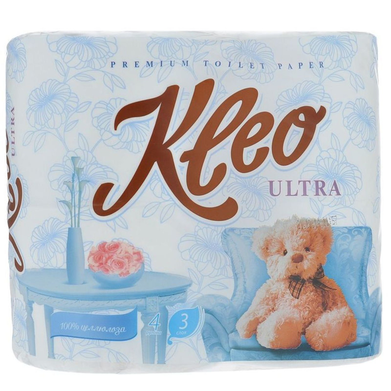 Туалетная бумага Kleo Ultra 3 слоя, 6шт