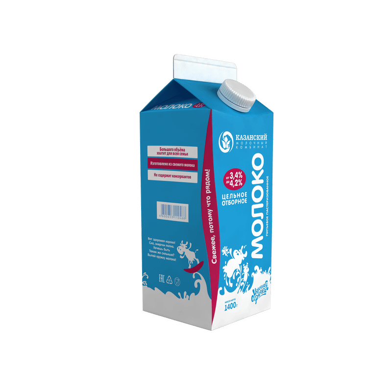 Молоко Молочная Речка Отборное 3.4-4.2%, 1.4л