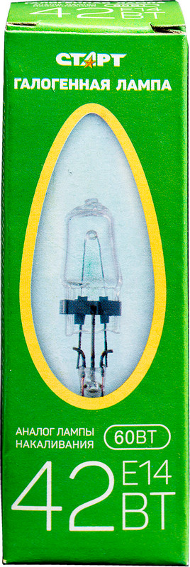 Лампа накаливания Старт E14 42W свеча галогенная — фото 6