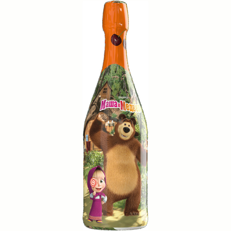 Напиток Маша и Медведь со вкусом Вишня безалкогольный среднегазированный, 750мл
