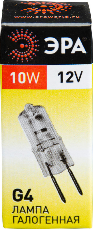 Лампа накаливания Эра G4 JC 10W 12V галогенная — фото 1