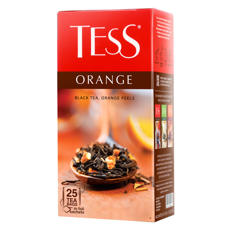 Чай Tess Orange чёрный с апельсином в пакетиках, 25х1.5г — фото 1