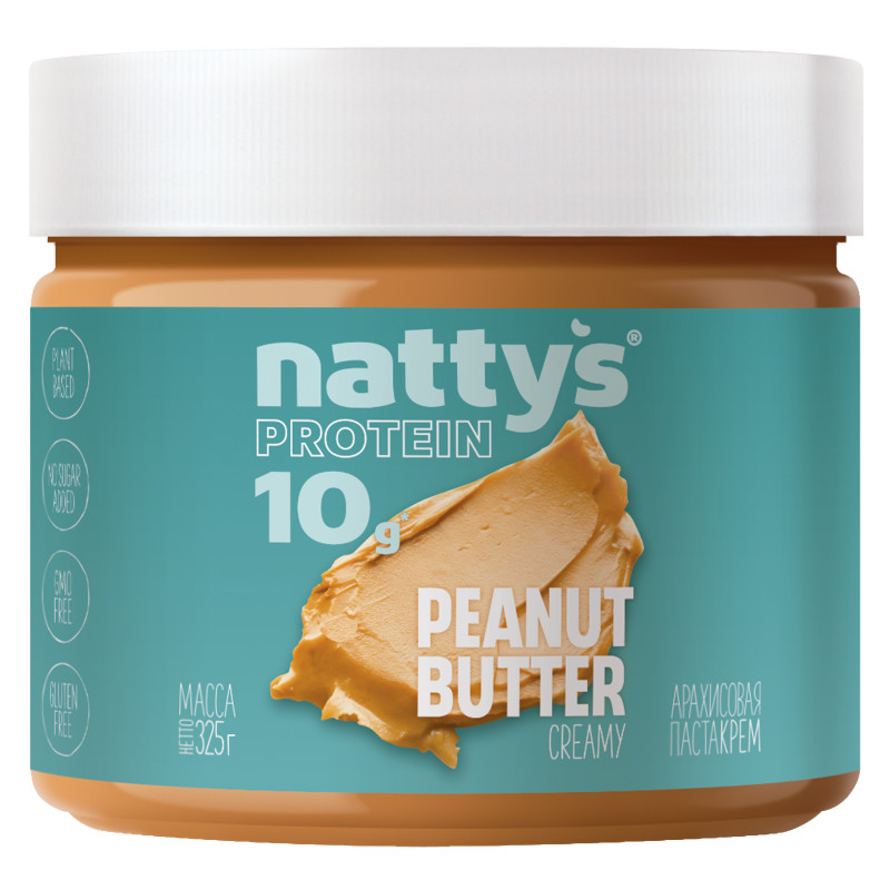 Паста арахисовая Nattys PB PRO c протеином и медом, 325г