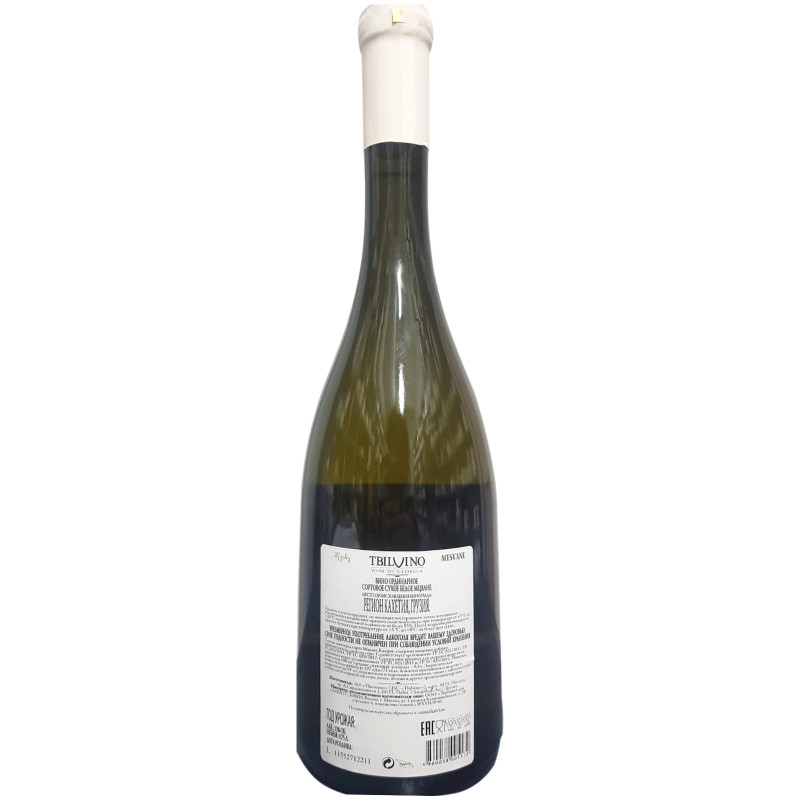 Вино Tbilvino Мцване ординарное белое сухое, 750мл — фото 1