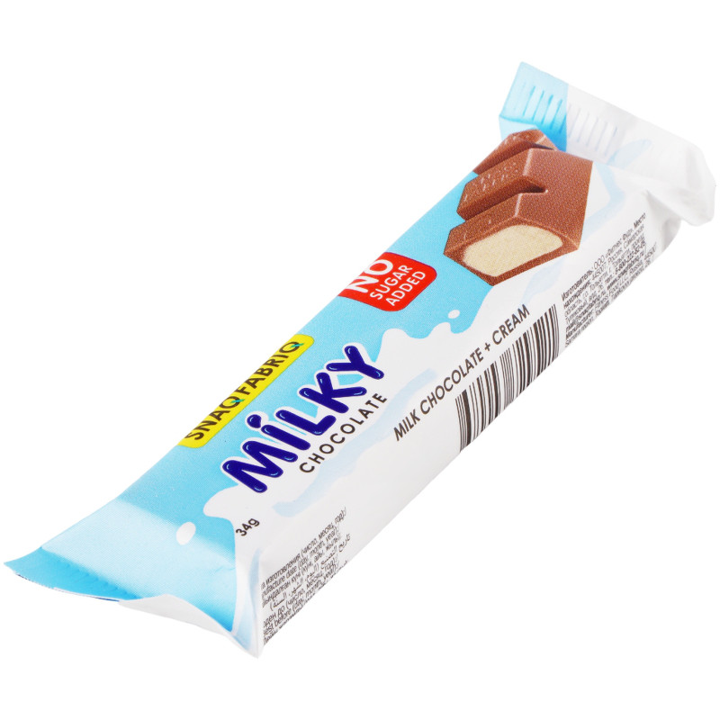 Шоколад SNAQ FABRIQ молочный со сливочной начинкой, 34г — фото 1