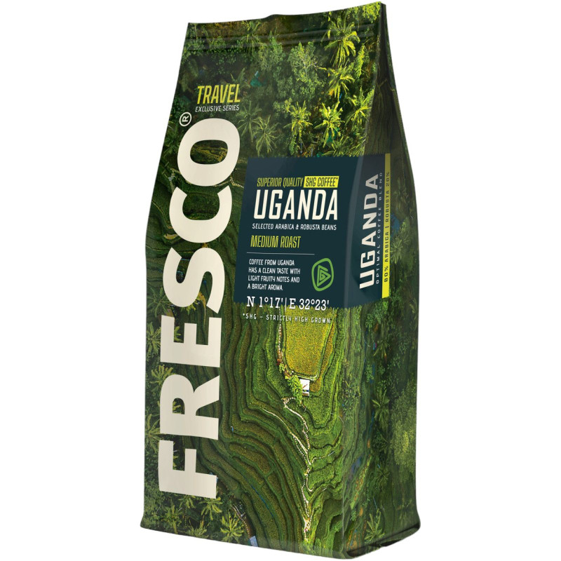 Кофе Fresco Uganda натуральный жареный в зёрнах, 900г